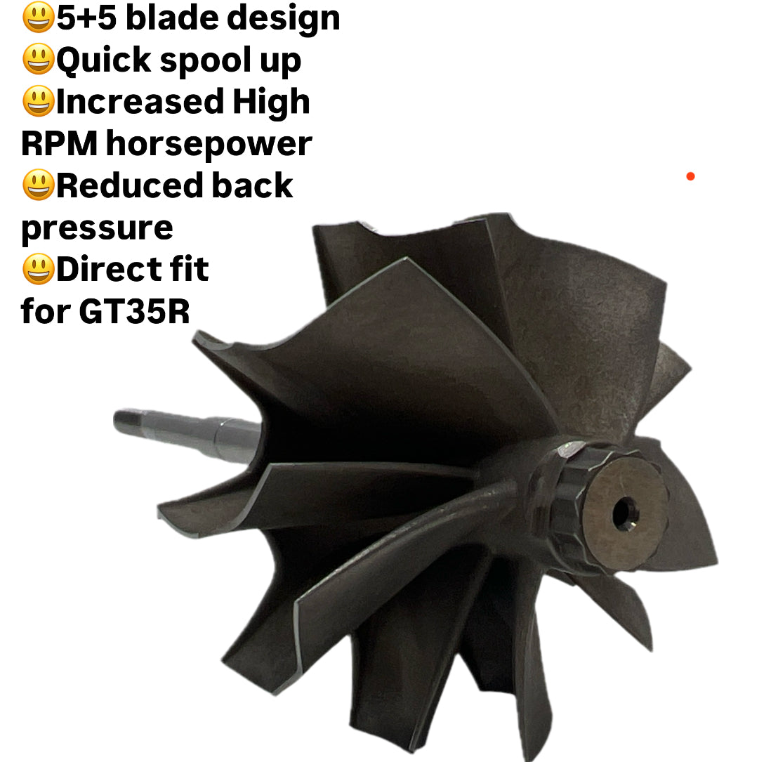 GT35R GTX35R D5 5+5 turbine wheel shaft upgrade